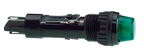 带灯座的信号灯，T4.6，9.1mm，圆形平灯罩 , 灯罩 石板灰色, 焊接端子