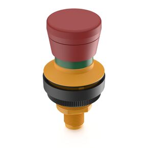 RAMO 30 E, M12，圆形卡圈, 2 常闭 + 1 常开, 金, M12 8-极 A-编码, 复位 通过牵拉, 蘑菇头 红色