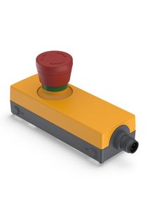 E-BOX M12，急停, M12 4-极 A-编码, 黄色