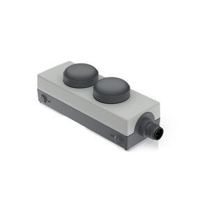E-BOX M12，2个按键, M12 4-极 A-编码, 浅灰色