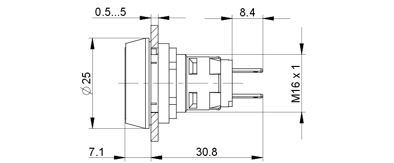 RAFIX 16，声控信号传感器，圆形卡圈, 80 dB