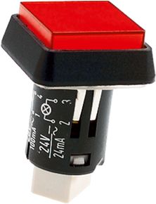 LUMOTAST 25，信号灯24V，快读卡接, 灯罩 红色, 端子连接板/插座
