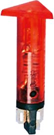 带集成LED的信号灯，5mm，三角形平灯罩, 灯罩 红色, 焊接端子