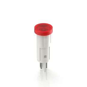 带集成LED的信号灯，10mm，圆形灯罩，24-28 V, 灯罩 红色, 快插端子2.8 x 0.8，镀锡
