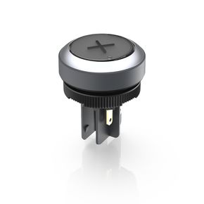 RAFIX 22 FS+, 发光按键 FLEXLAB，圆形卡圈, 触感的, 前圈 银金属色, 印字 +